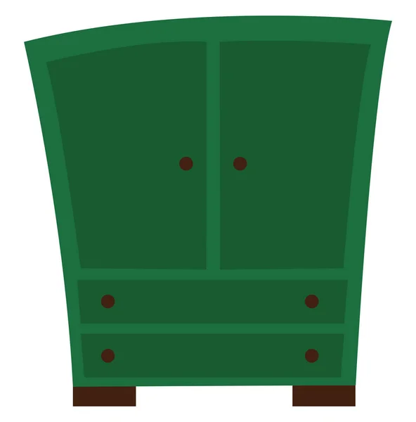 Groene Kast Illustratie Vector Witte Achtergrond — Stockvector