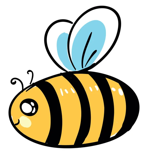 Жирна Бджола Ілюстрація Вектор Білому Тлі — стоковий вектор