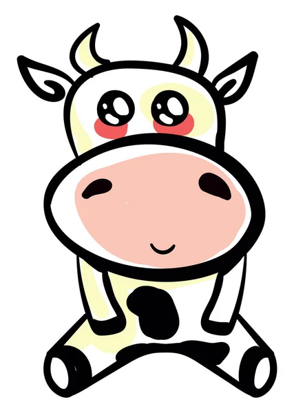Cute Krowa Ilustracja Wektor Białym Tle — Wektor stockowy