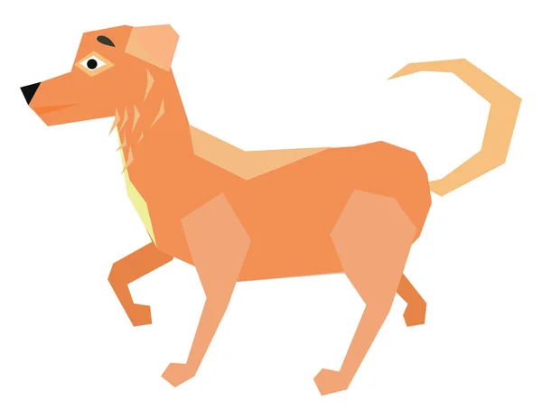 Orange Hund Illustration Vektor Vit Bakgrund — Stock vektor