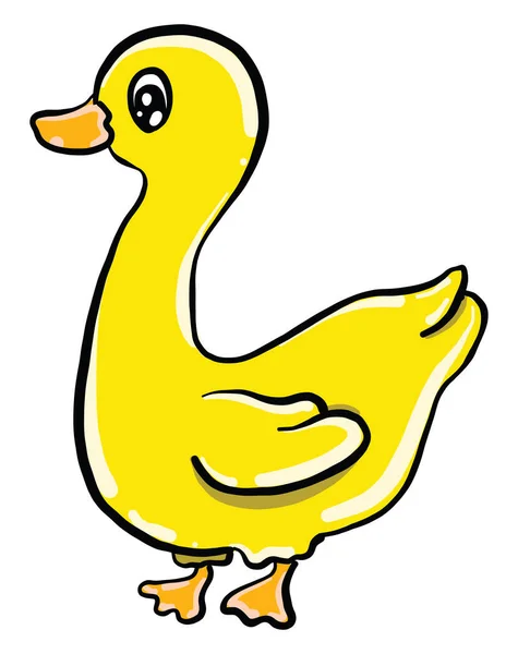 Pato Amarelo Ilustração Vetor Sobre Fundo Branco —  Vetores de Stock