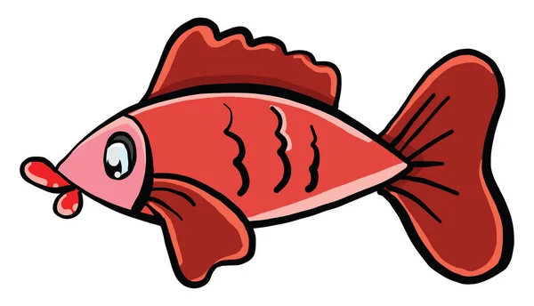 红色鱼 白色背景上的矢量 — 图库矢量图片