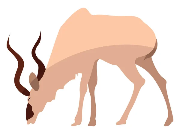 Goat Eating Illustration Vector White Background — Stock Vector