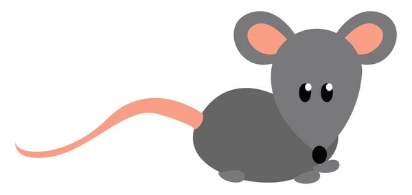 Souris Grise Illustration Vecteur Sur Fond Blanc — Image vectorielle