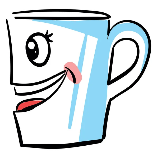 Happy Mug Illustration Vector White Background — Stock Vector