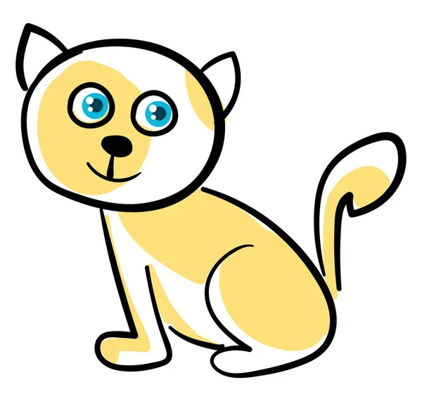 Glückliche Katze Illustration Vektor Auf Weißem Hintergrund — Stockvektor