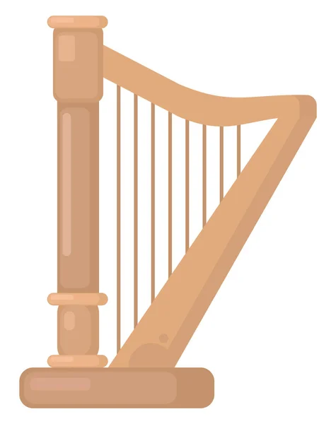 Classic Harp Instrument Illustration Vector White Background — Stock Vector