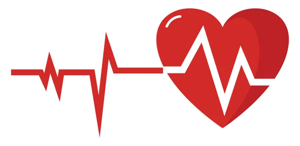 Batimento Cardíaco Ilustração Vetor Sobre Fundo Branco —  Vetores de Stock