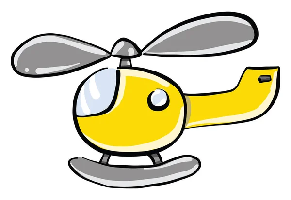 Gele Helikopter Illustratie Vector Witte Achtergrond — Stockvector