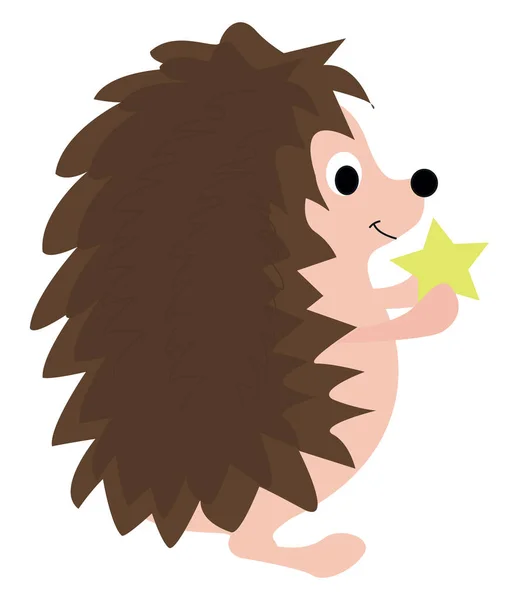 Hedgehog Star Illustration Vector White Background — Stock Vector