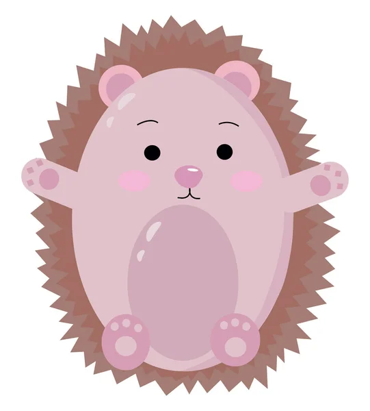 Happy Hedgehog Illustration Vektor Vit Bakgrund — Stock vektor