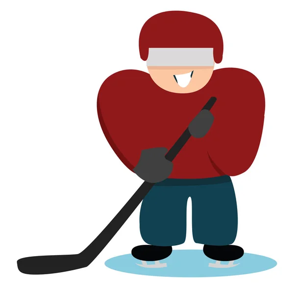 Hockey Spelare Illustration Vektor Vit Bakgrund — Stock vektor