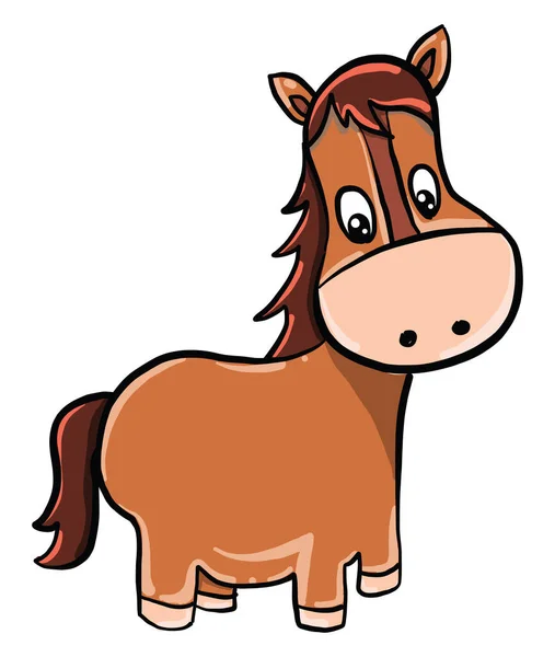 Small Horse Illustration Vector White Background — Stock Vector