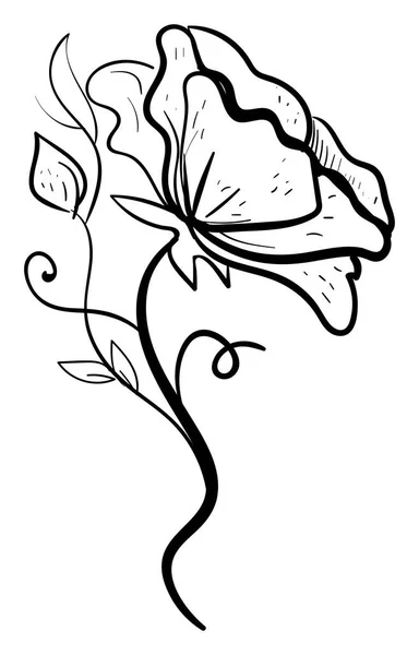 Flower Drawing Illustration Vector White Background — Stock Vector