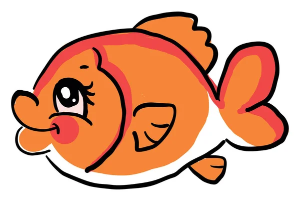 Peixe Dourado Gordo Ilustração Vetor Sobre Fundo Branco — Vetor de Stock