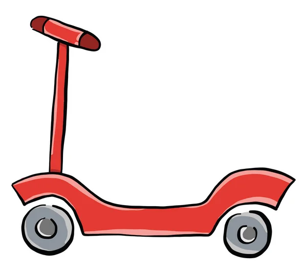 Red Scooter Illustration Vector White Background — Stock Vector