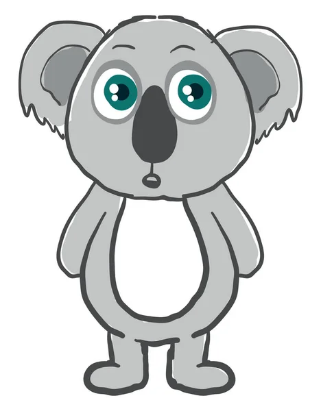 Koala Effrayé Illustration Vecteur Sur Fond Blanc — Image vectorielle