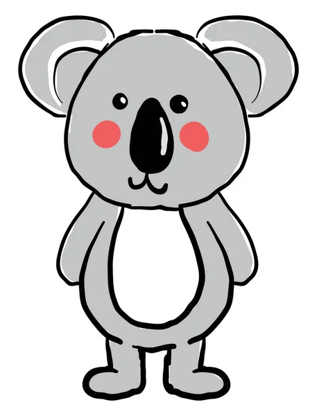 Koala Lindo Ilustración Vector Sobre Fondo Blanco — Vector de stock