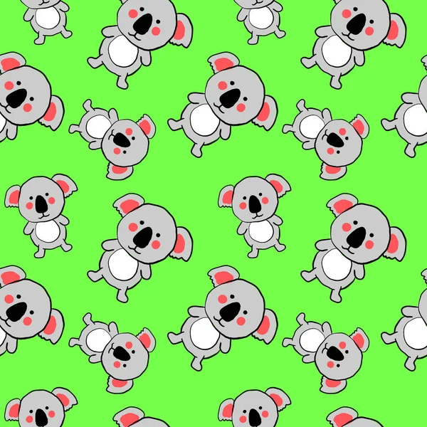 Koala Vzor Ilustrace Vektor Bílém Pozadí — Stockový vektor