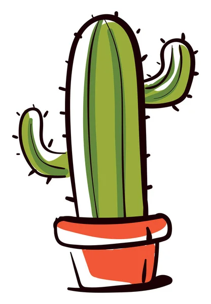 Kaktus Garnku Ilustracja Wektor Białym Tle — Wektor stockowy