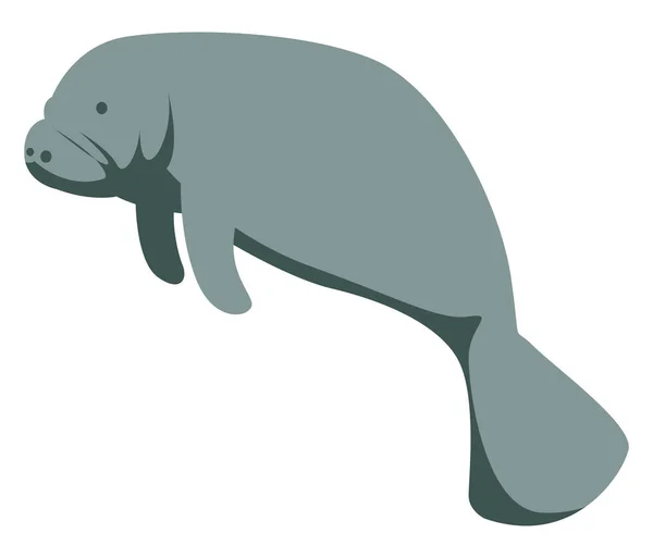 Manatee Animale Illustrazione Vettore Sfondo Bianco — Vettoriale Stock