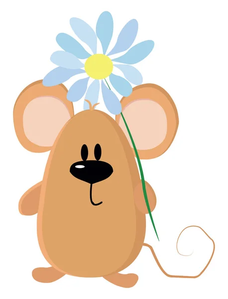 Mouse Flower Illustration Vector White Background — Stock Vector