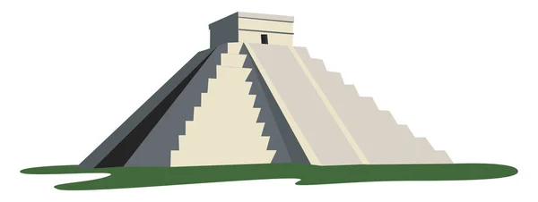 Maya Tempel Illustratie Vector Witte Achtergrond — Stockvector