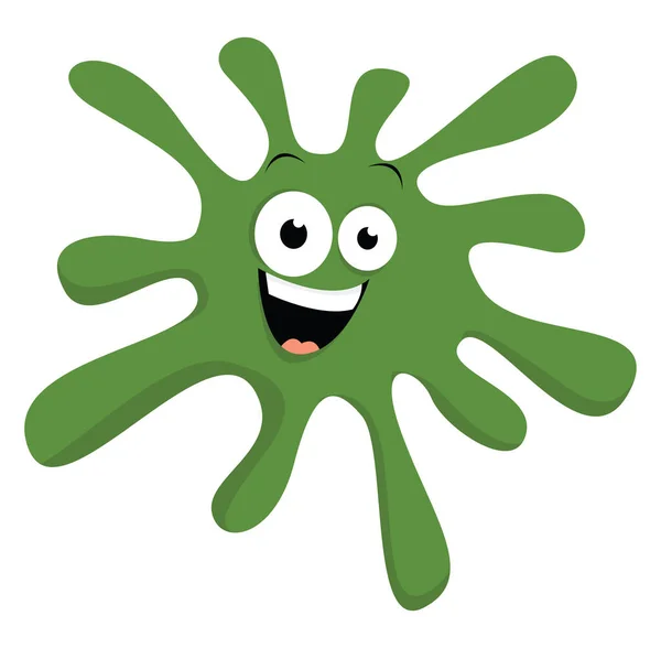 緑の微生物 イラスト 白い背景のベクトル — ストックベクタ