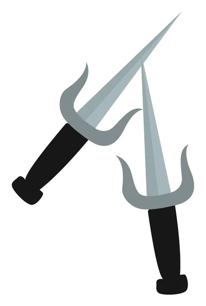 Cuchillo Kunai Ilustración Vector Sobre Fondo Blanco — Vector de stock