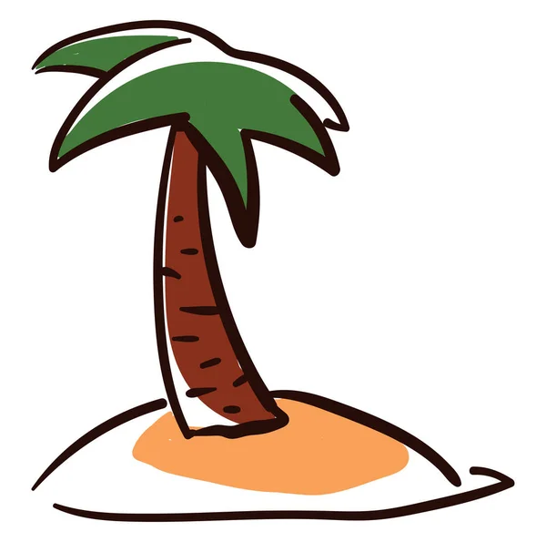 Palme Auf Insel Illustration Vektor Auf Weißem Hintergrund — Stockvektor
