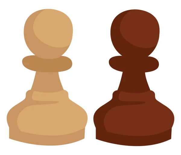 チェスフィギュアポーンイラスト白い背景のベクトル — ストックベクタ