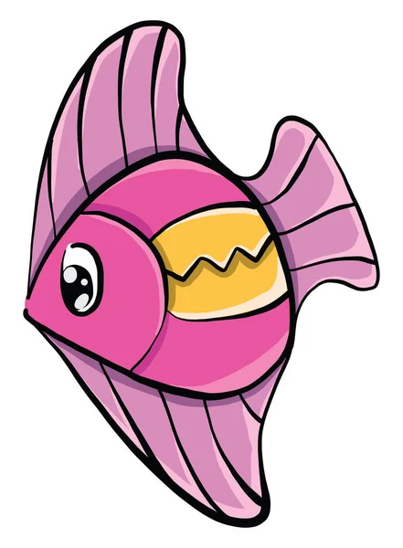 Pink Fish Illustration Vector White Background — Stock Vector