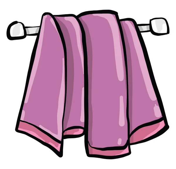 Roze Handdoek Illustratie Vector Witte Achtergrond — Stockvector