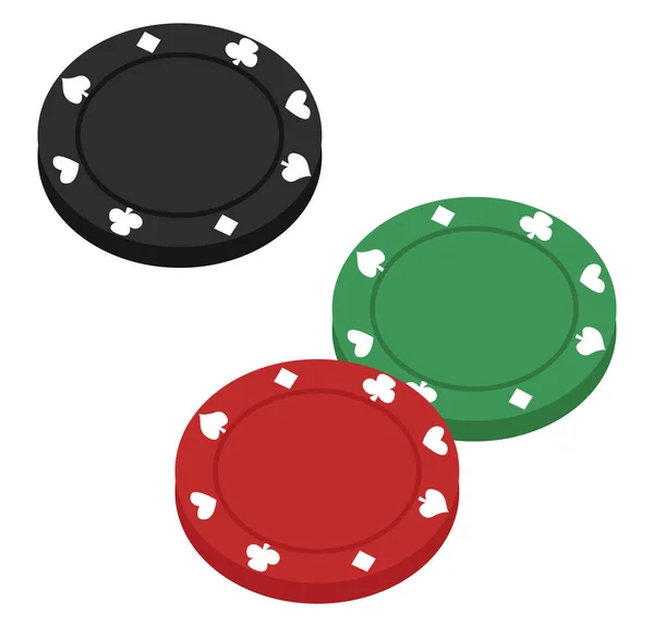 Poker Chips Illustration Vector White Background — Stock Vector