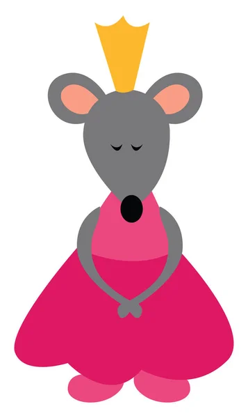 Princesse Souris Illustration Vecteur Sur Fond Blanc — Image vectorielle