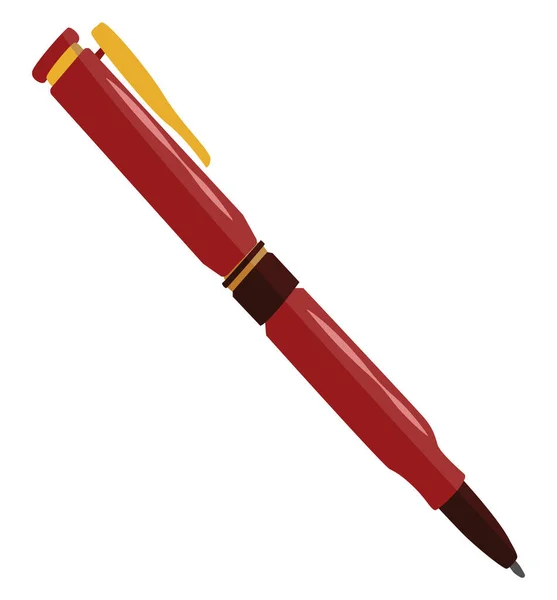Red Pen Illustration Vector White Background — Stock Vector
