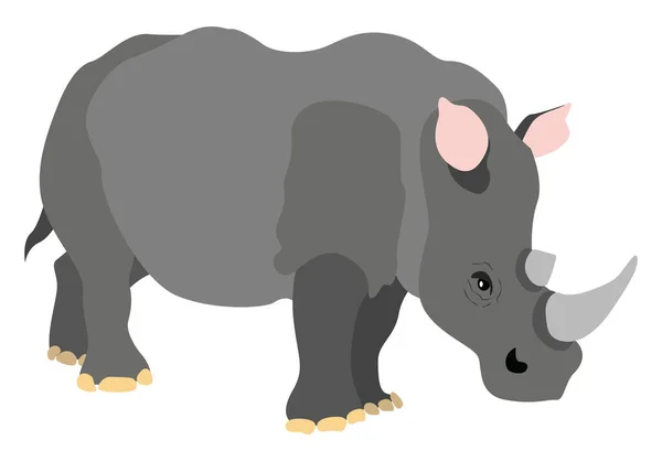 Rhinocéros Illustration Vecteur Sur Fond Blanc — Image vectorielle