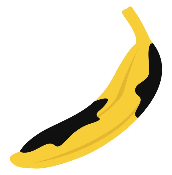 Banana Podre Ilustração Vetor Sobre Fundo Branco — Vetor de Stock