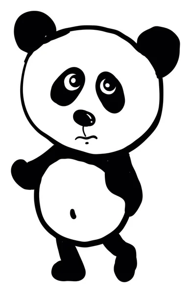 Panda Triste Ilustración Vector Sobre Fondo Blanco — Vector de stock