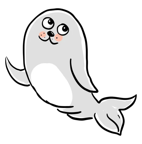 Happy Seal Illustratie Vector Witte Achtergrond — Stockvector