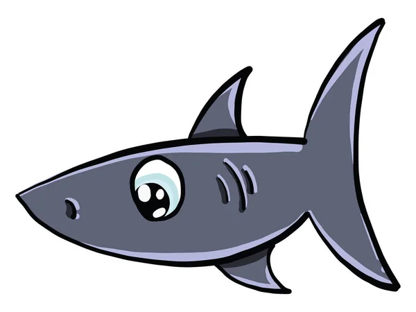 Tiburón Pequeño Ilustración Vector Sobre Fondo Blanco — Archivo Imágenes Vectoriales