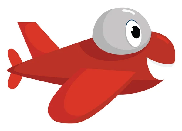 Kırmızı Uçan Düzlem Illüstrasyon Beyaz Zemin Üzerindeki Vektör — Stok Vektör