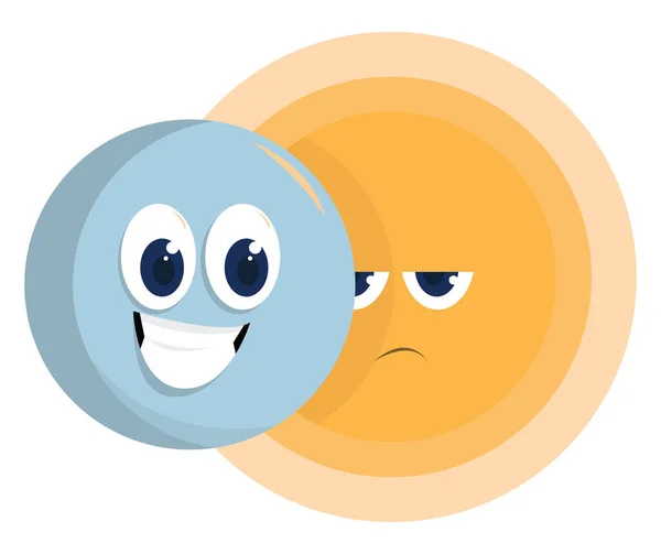 Sonnenfinsternis, Illustration, Vektor auf weißem Hintergrund. — Stockillustration Sonnenfinsternis Illustration Vektor Auf Weißem Hintergrund — Stockvektor