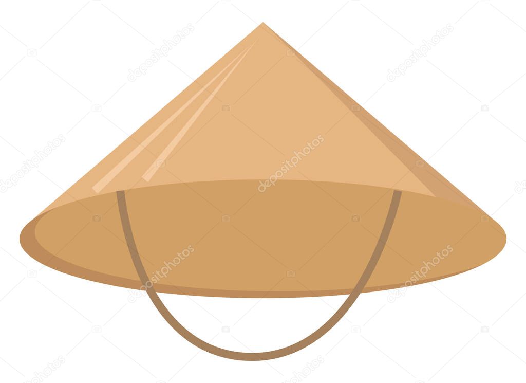 Chinese hat, illustration, vector on white background.