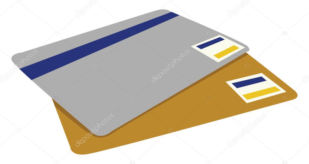 Credit cards, illustration, vector on white background.