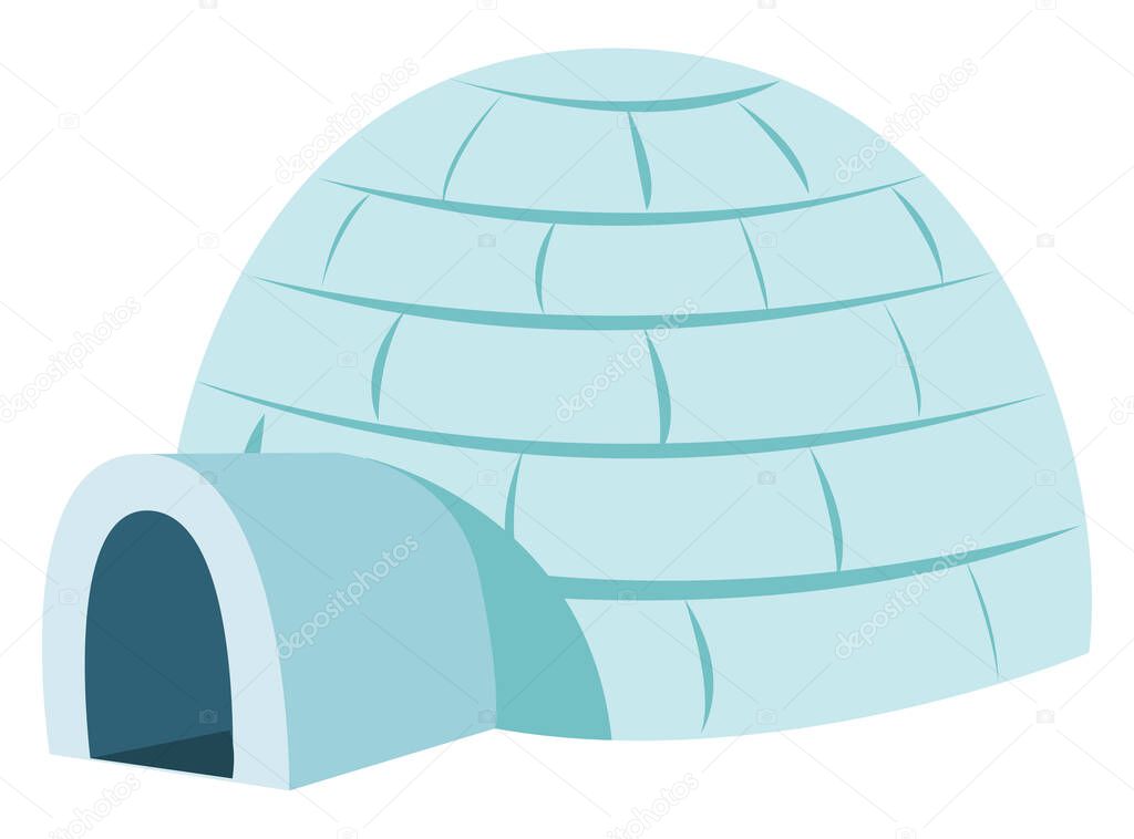 Igloo, illustration, vector on white background.