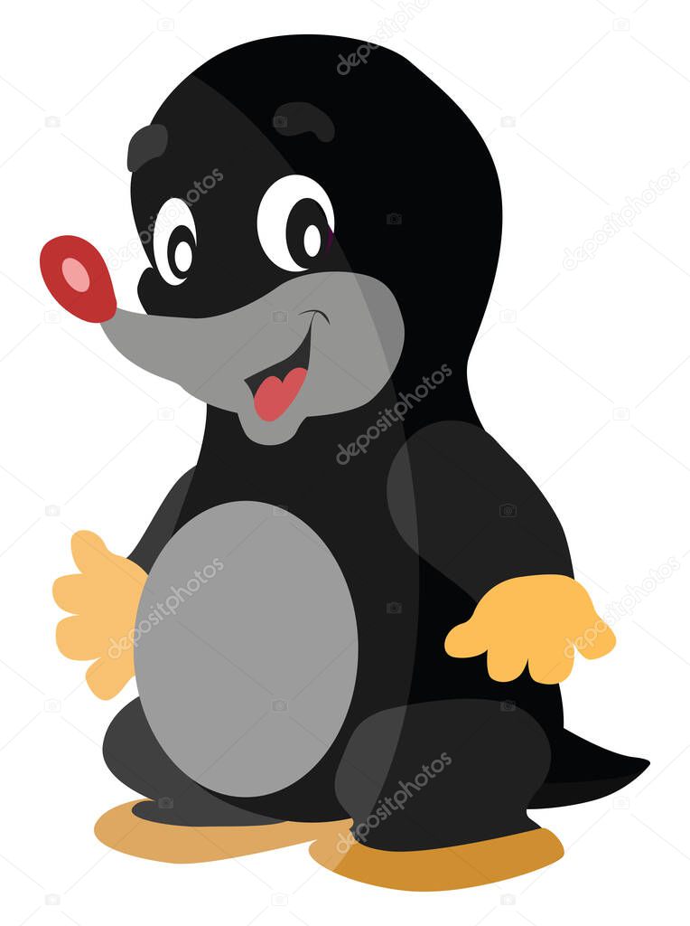 Cute little mole, illustration, vector on white background.