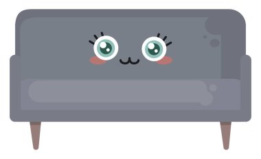 Gri kanepe, illüstrasyon, beyaz arkaplan vektörü.