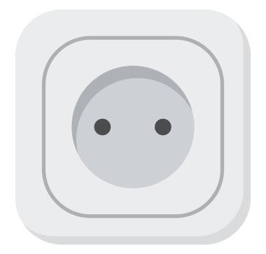 Duvardaki soket, resimleme, beyaz arkaplan üzerindeki vektör.