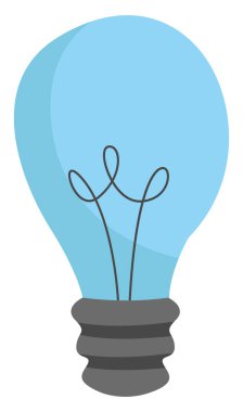 Mavi ampul, illüstrasyon, beyaz arkaplanda vektör.